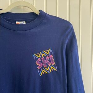 Vintage 90’s Bretton Woods Long Sleeve Tee Shirt Ski Winter Hanes Cotton Mens L